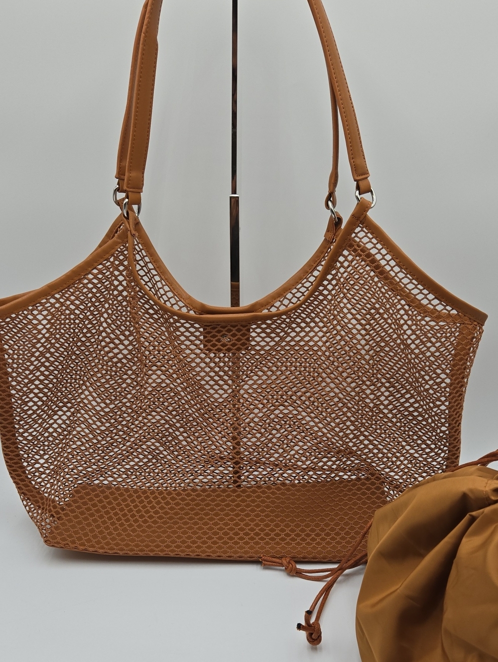 Brown NET HOBO BAG - Picture 7 of 12